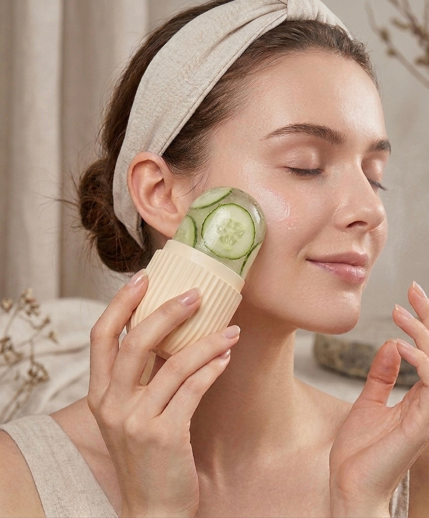 Aurtey Ice Facial Roller – Reusable Silicone Ice Face Massager for Cold Therapy, Facial Puffiness & Skincare