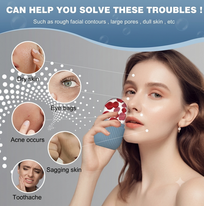 Aurtey Ice Facial Roller – Reusable Silicone Ice Face Massager for Cold Therapy, Facial Puffiness & Skincare